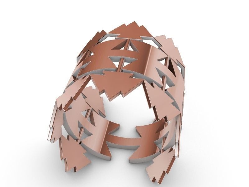 christmas tree ring stl verified  3D print model_10