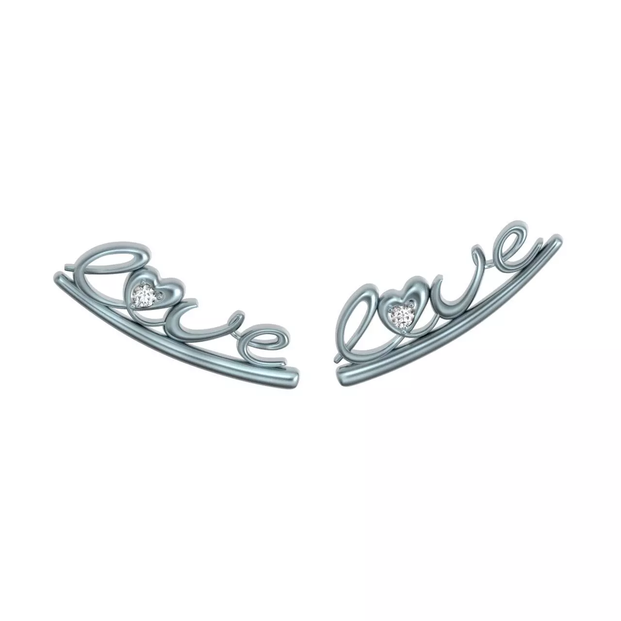 cuff love earrigs 3D print model_0