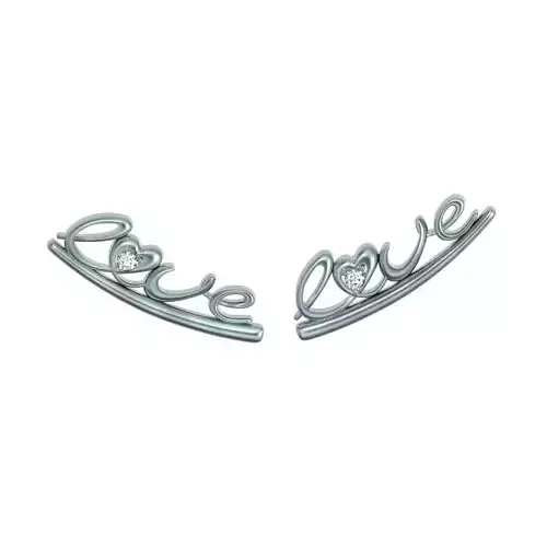 cuff love earrigs 3D print model