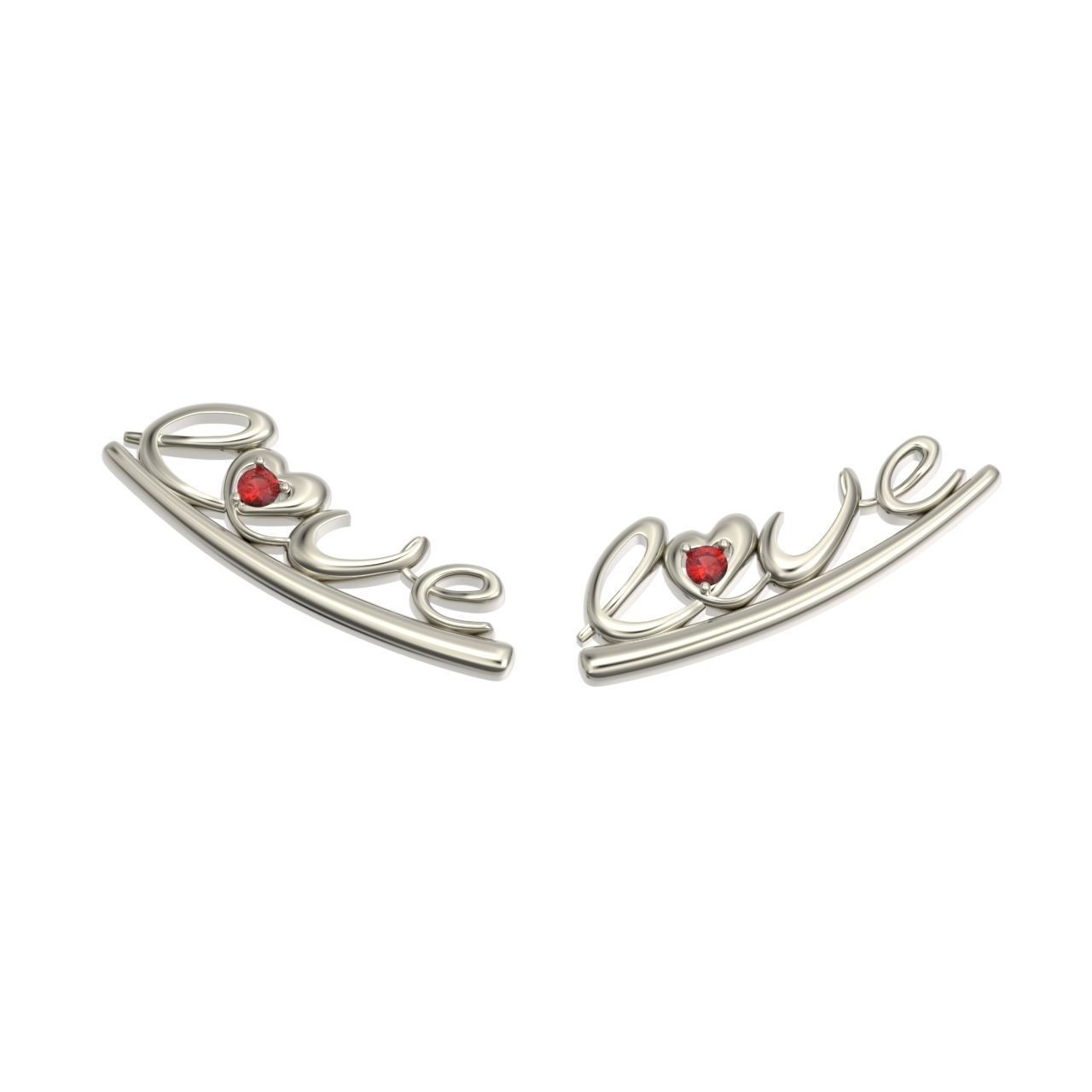 cuff love earrigs 3D print model_11