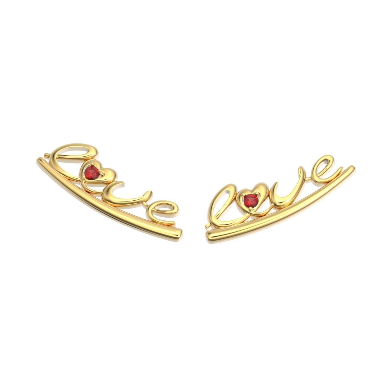 cuff love earrigs 3D print model_10