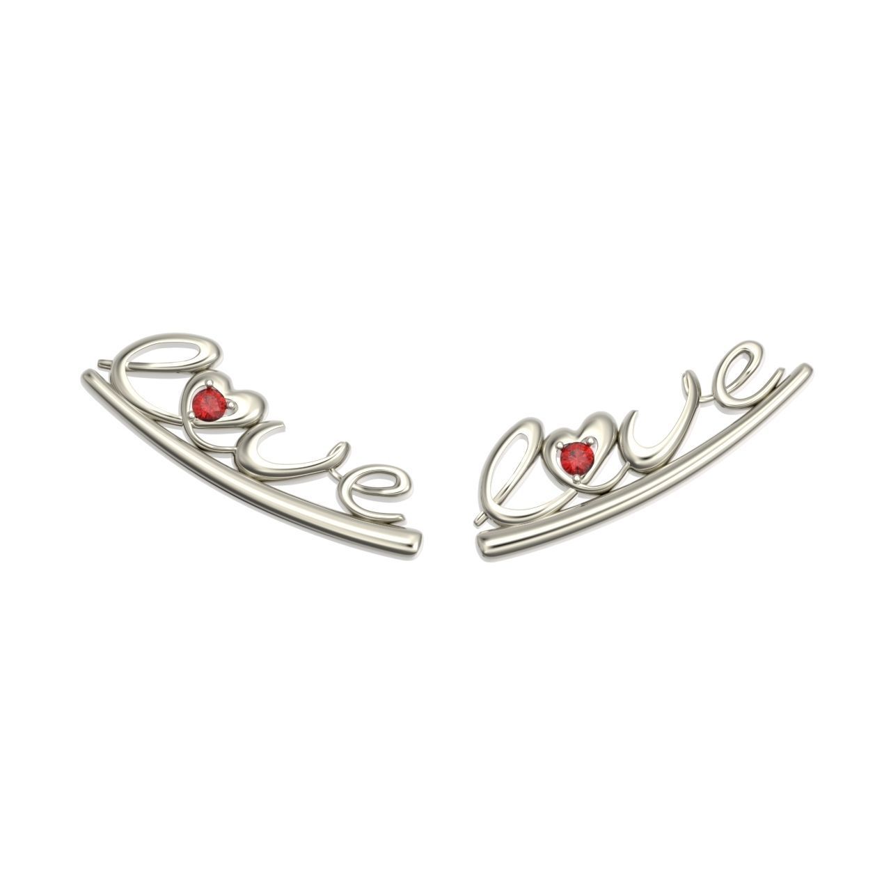 cuff love earrigs 3D print model_12
