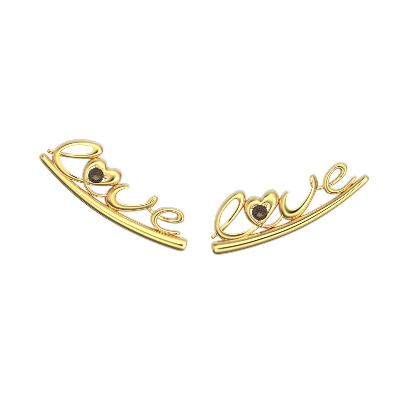 cuff love earrigs 3D print model_9