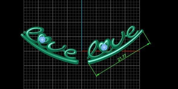 cuff love earrigs 3D print model_13