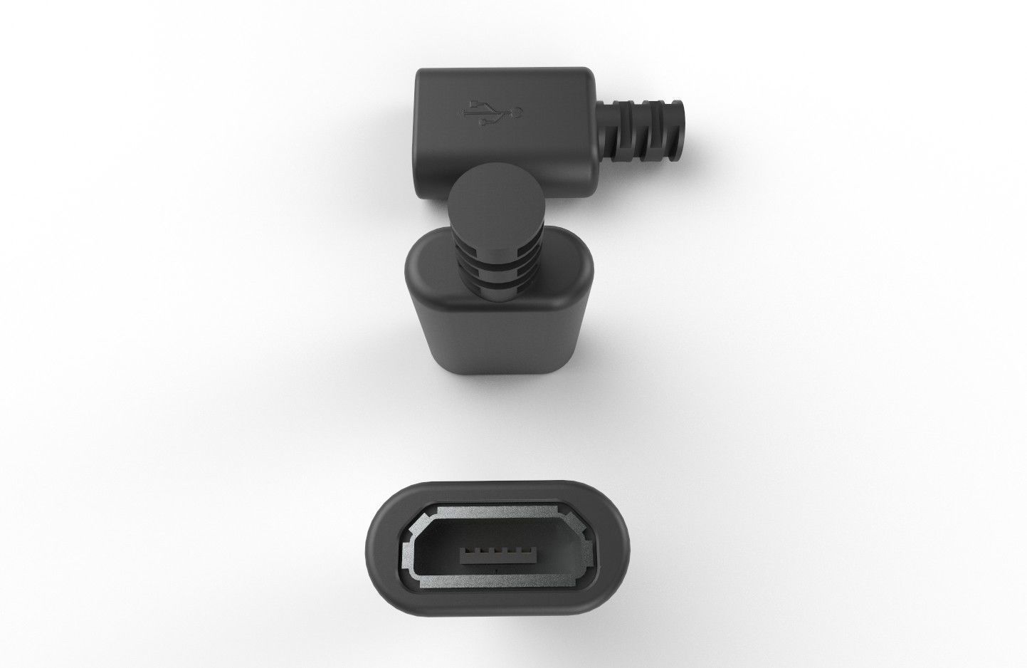 USB M1  Micro Type B 20 Female Low-poly 3D model_11