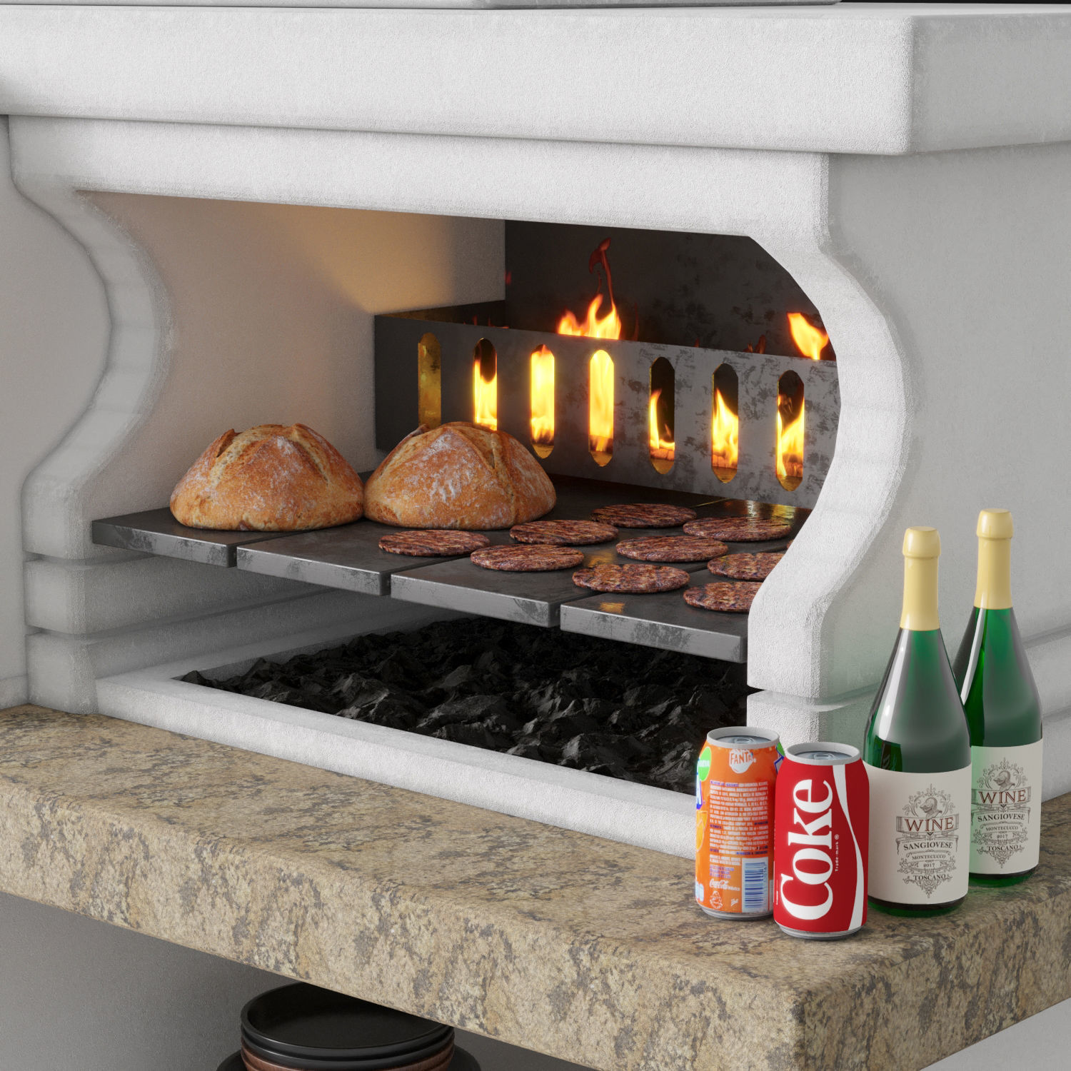 palazzetti grill 3D model_2