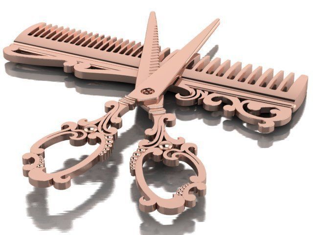 scissor PENDANT 3D print model_2