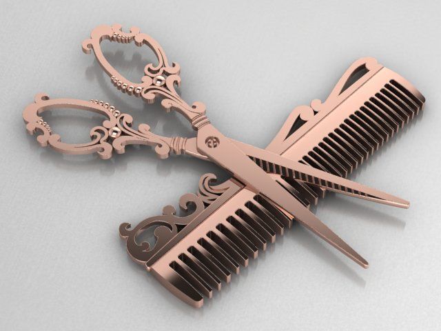 scissor PENDANT 3D print model_8