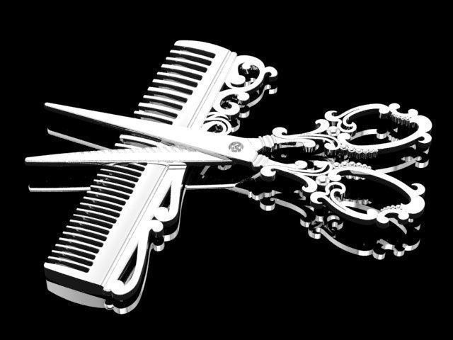 scissor PENDANT 3D print model_1