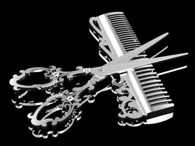 scissor PENDANT 3D print model_20