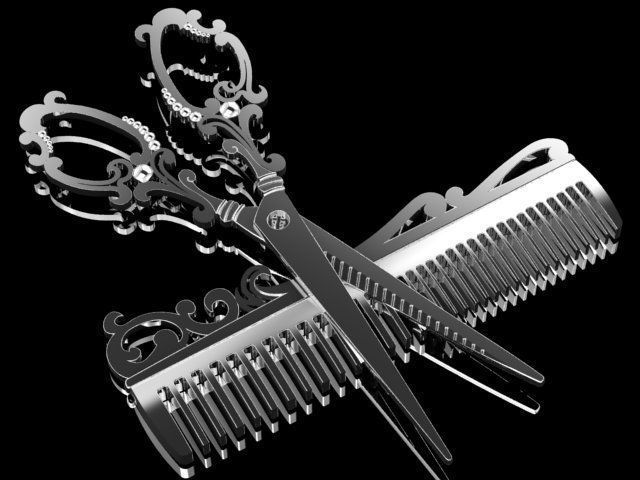 scissor PENDANT 3D print model_18