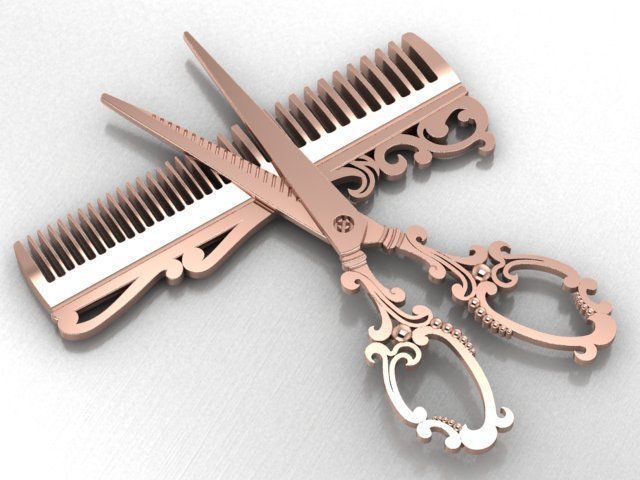 scissor PENDANT 3D print model_11