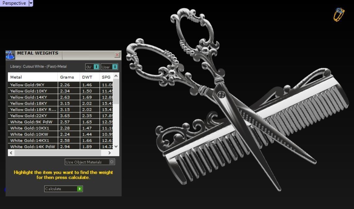 scissor PENDANT 3D print model_6