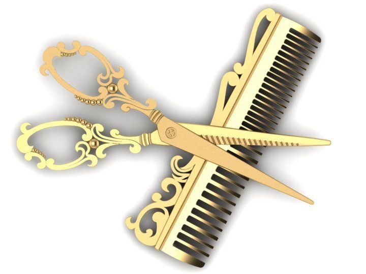 scissor PENDANT 3D print model_4