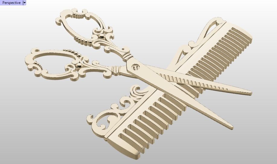 scissor PENDANT 3D print model_14