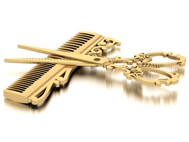 scissor PENDANT 3D print model_3