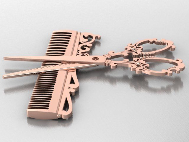 scissor PENDANT 3D print model_12