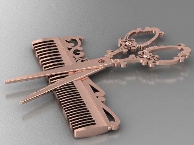 scissor PENDANT 3D print model_9