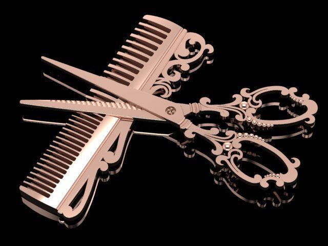 scissor PENDANT 3D print model_5