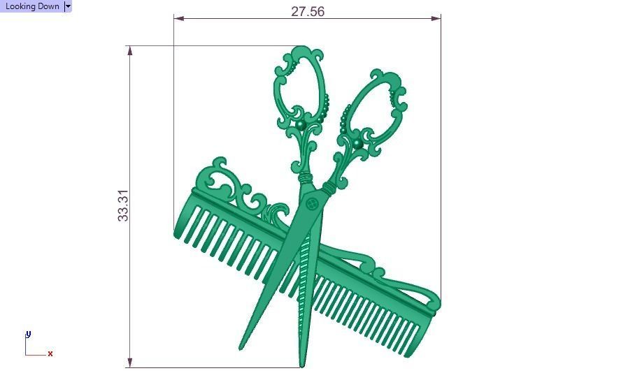 scissor PENDANT 3D print model_17