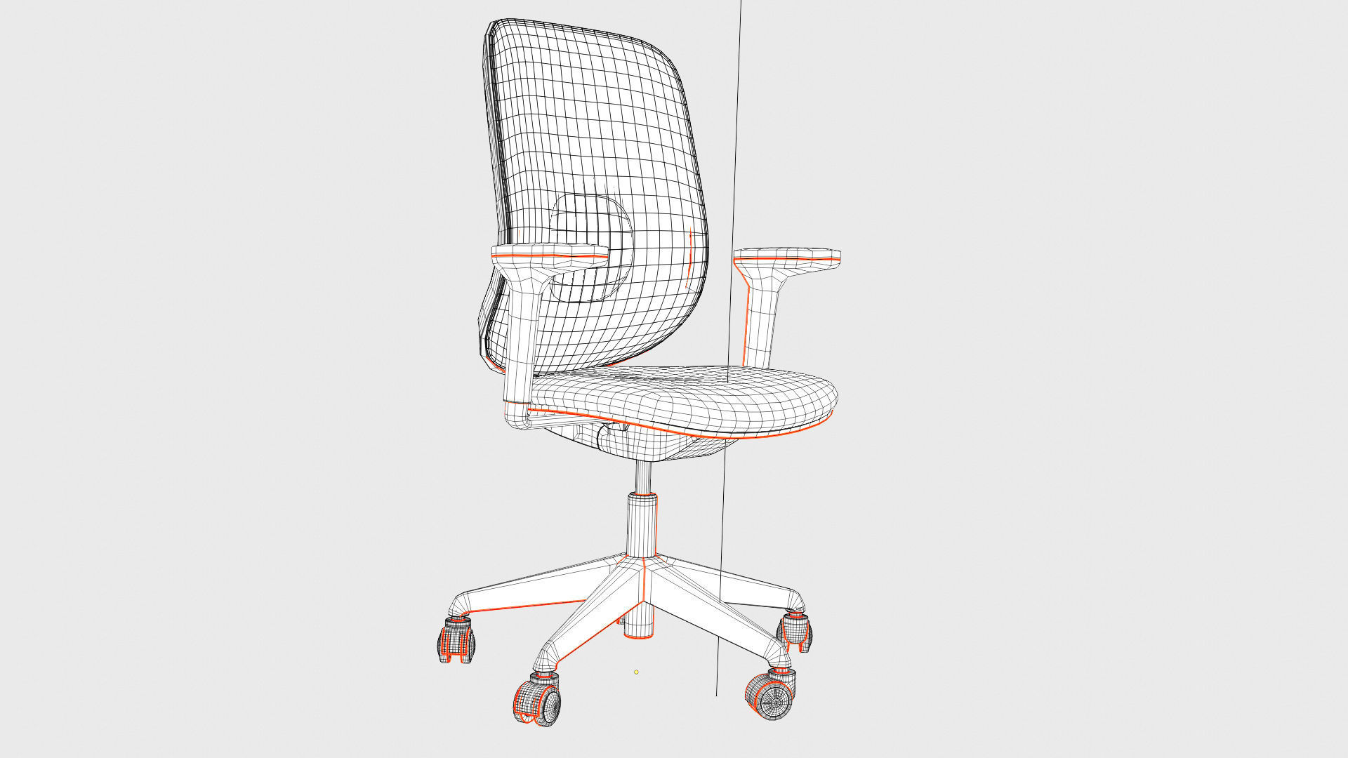Office Chair Low-poly 3D model_6