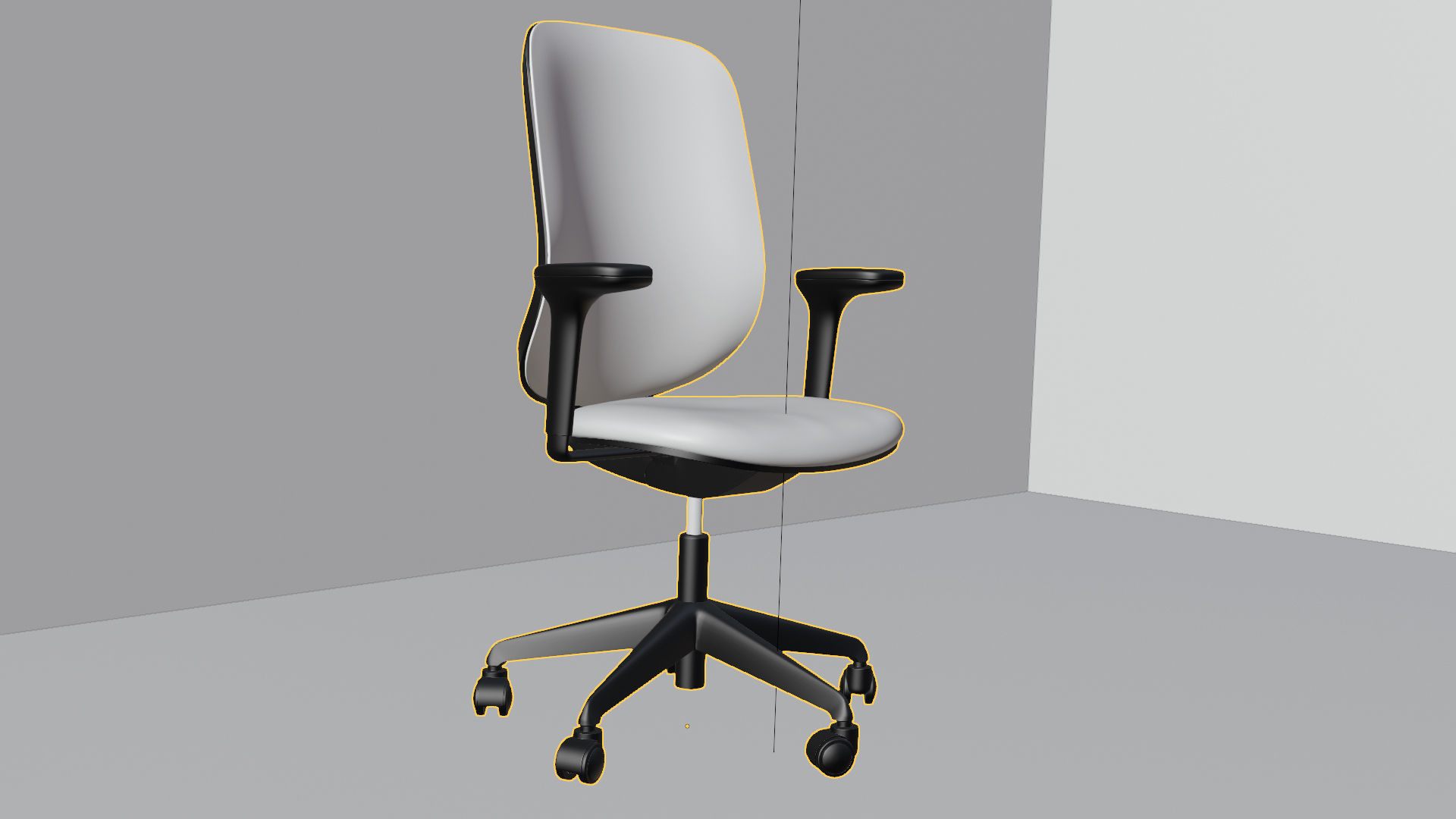 Office Chair Low-poly 3D model_7