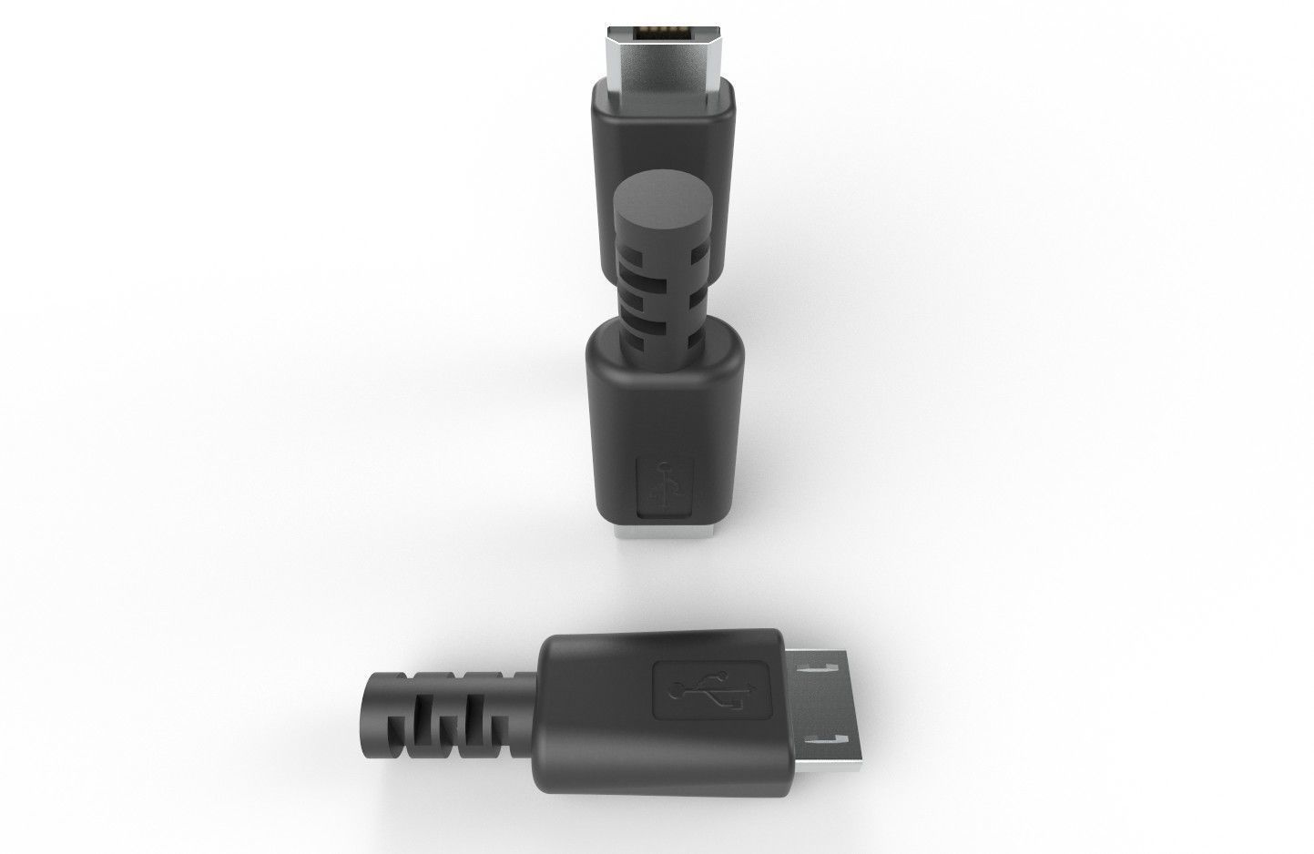 USB M2 Micro Type B 20 Male Low-poly 3D model_26