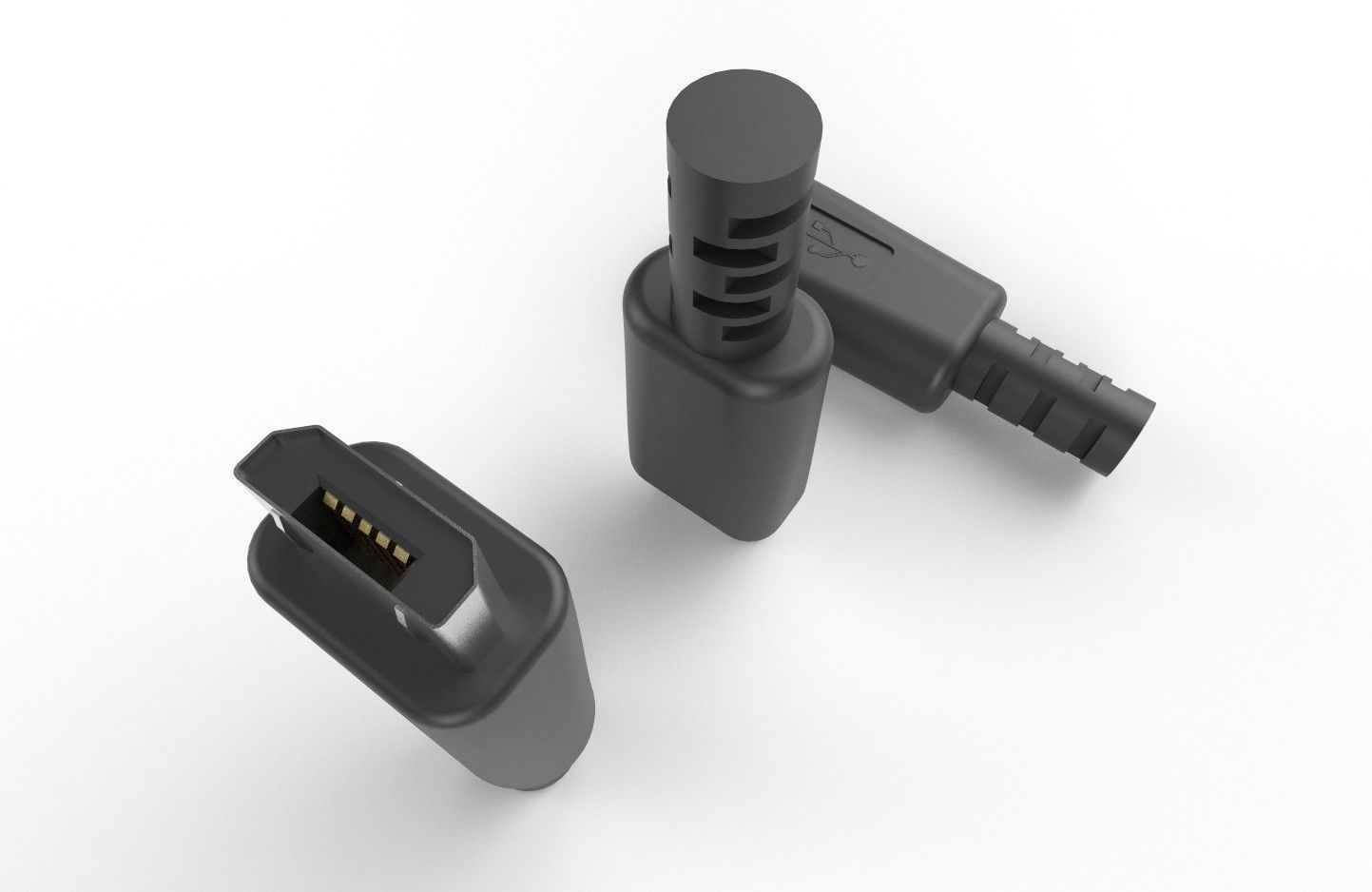 USB M2 Micro Type B 20 Male Low-poly 3D model_15