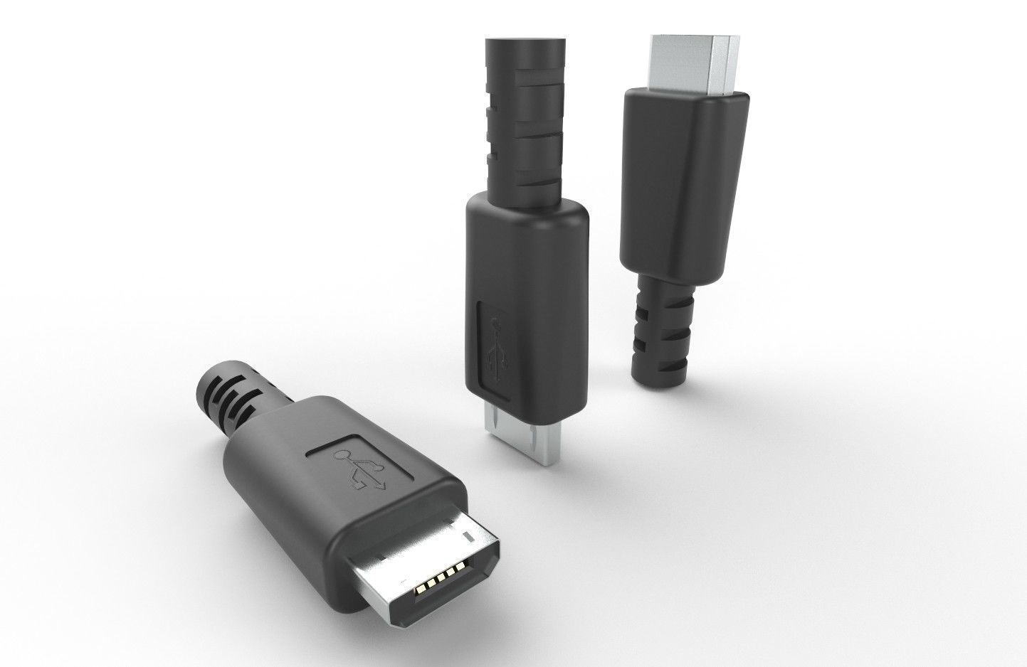 USB M2 Micro Type B 20 Male Low-poly 3D model_17