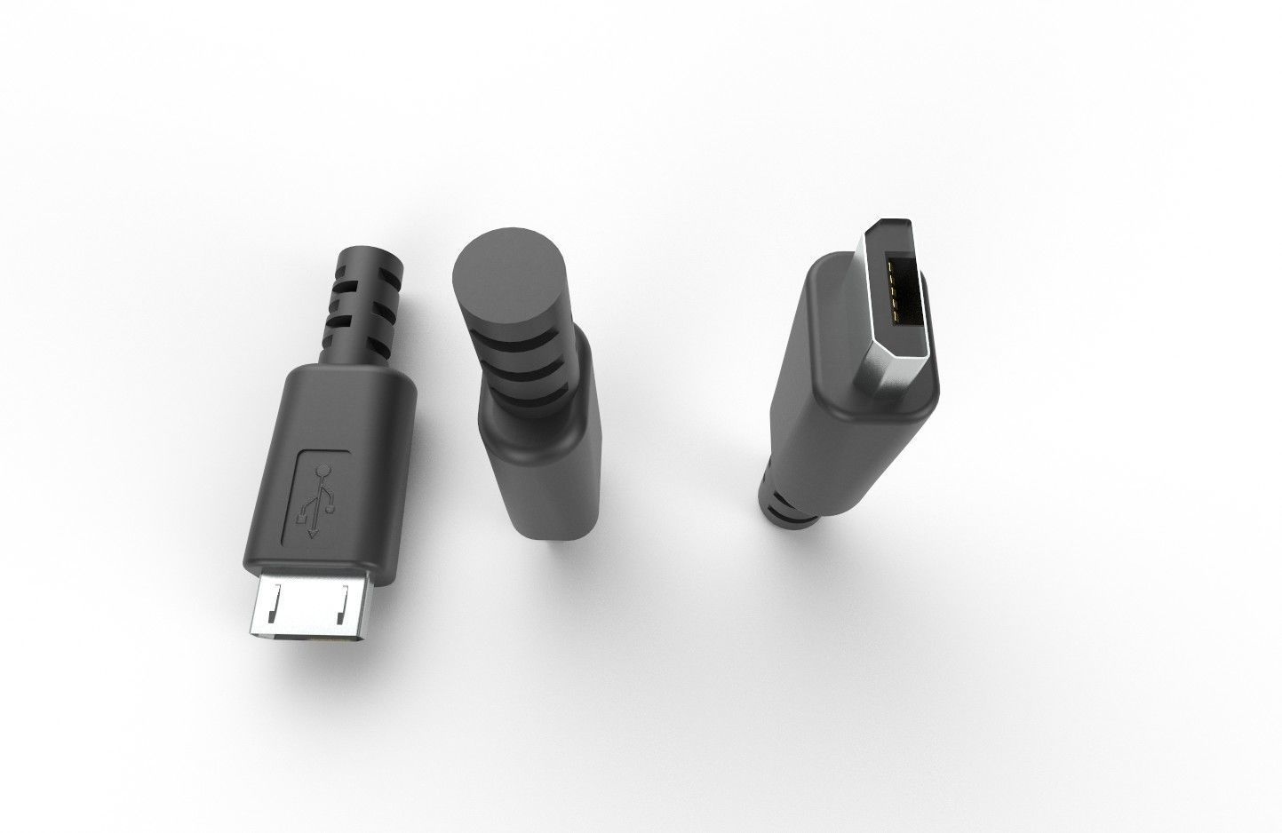 USB M2 Micro Type B 20 Male Low-poly 3D model_28