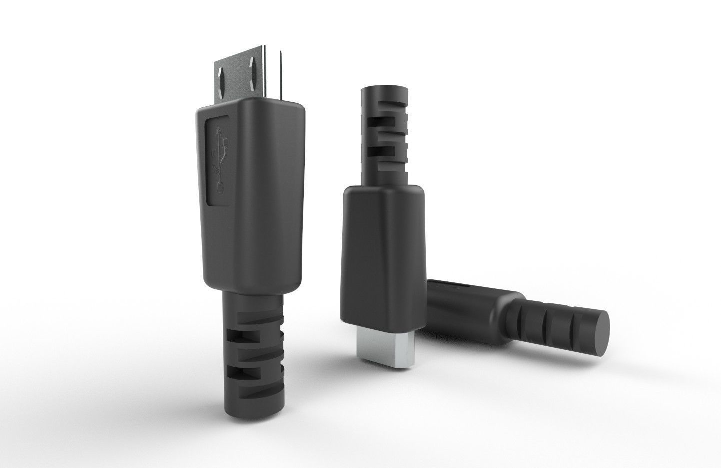 USB M2 Micro Type B 20 Male Low-poly 3D model_24