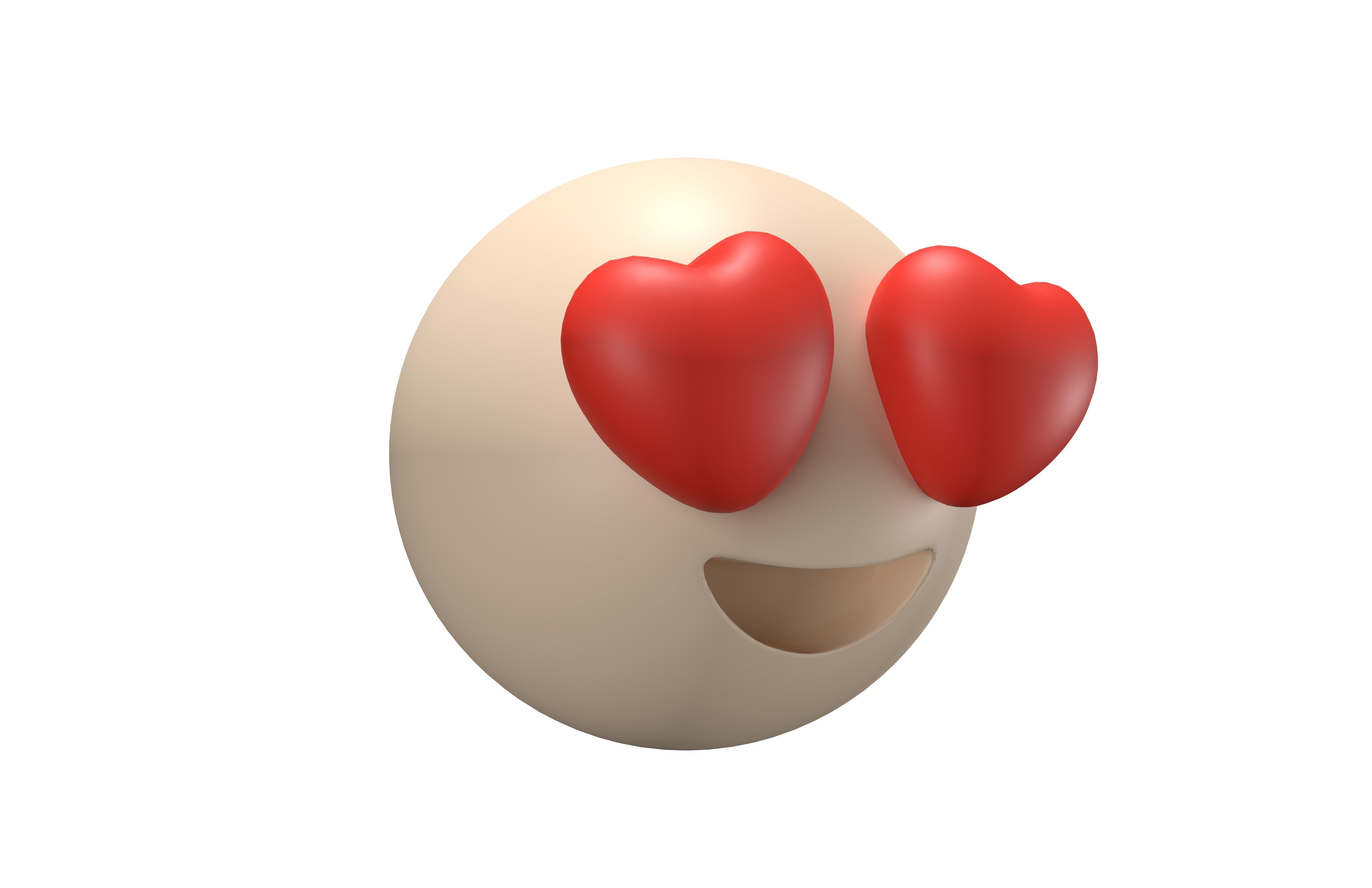 Smiling Face with Heart-Eyes 02 Low-poly 3D model_2