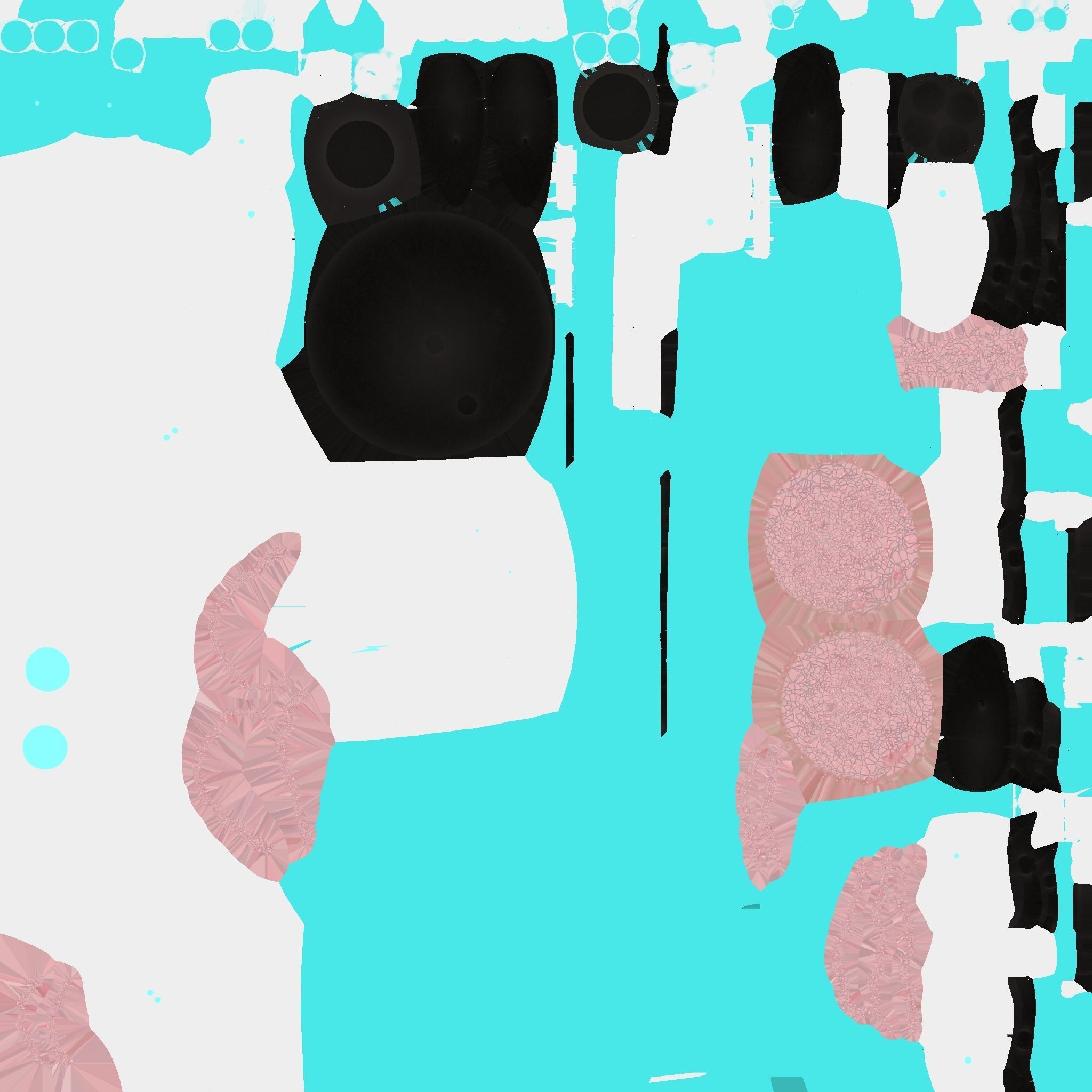 Brain Robot G02 White Blue - SciFi Character Design Low-poly 3D model_21