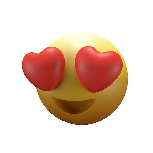 Smiling Face with Heart-Eyes 06 Low-poly 3D model
