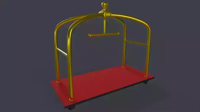 Hotel Luggage Trolley 3D model