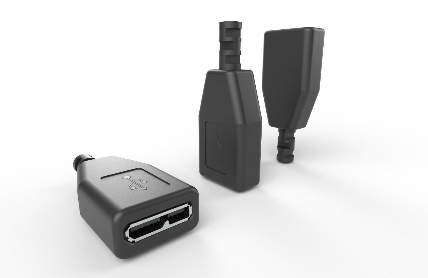 USB M3  Micro Type B 30 Female Low-poly 3D model_20