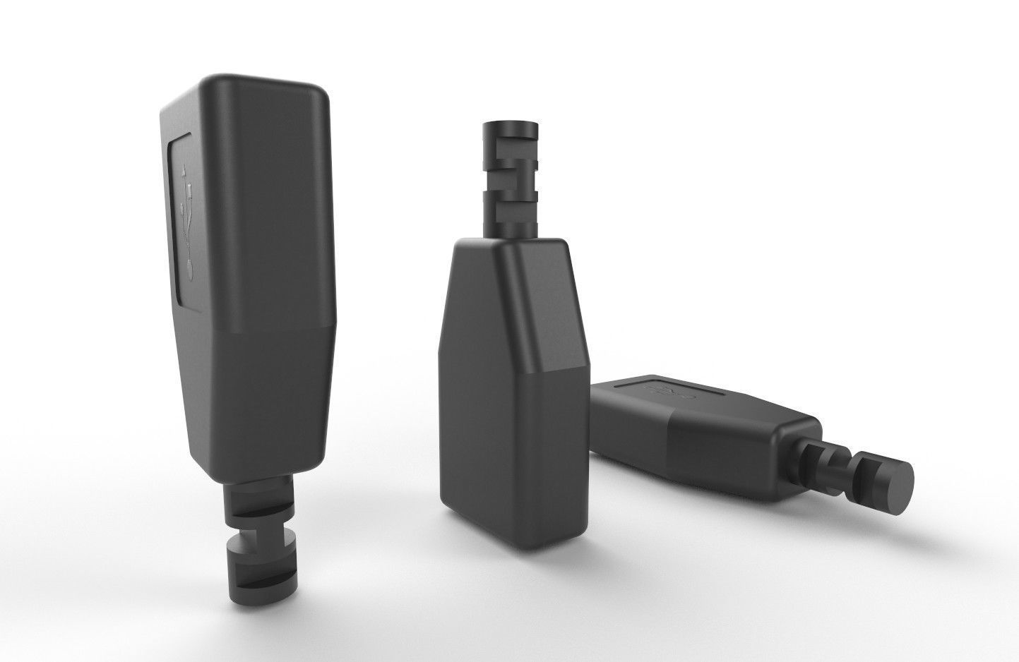 USB M3  Micro Type B 30 Female Low-poly 3D model_7