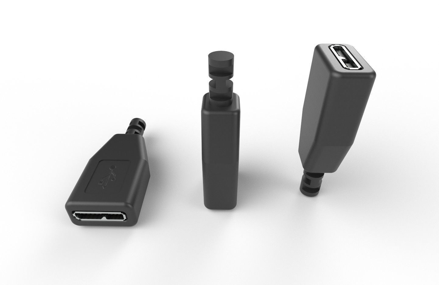 USB M3  Micro Type B 30 Female Low-poly 3D model_26