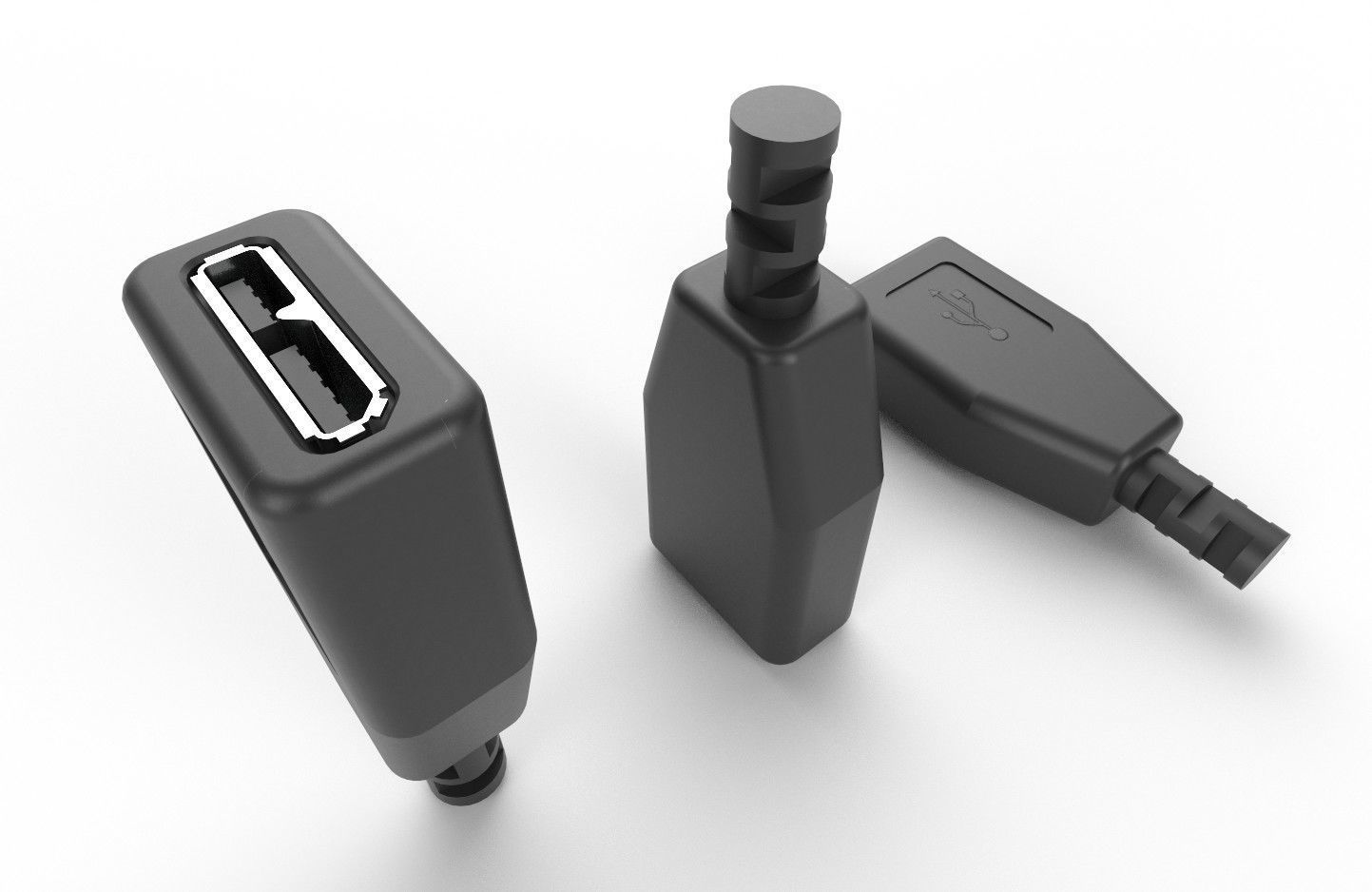 USB M3  Micro Type B 30 Female Low-poly 3D model_31