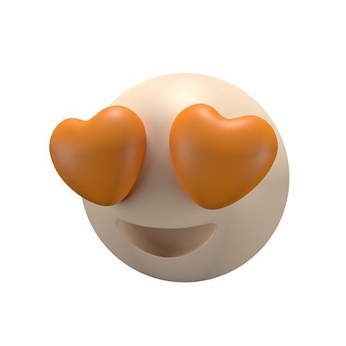 Smiling Face with Heart-Eyes 08 Low-poly 3D model