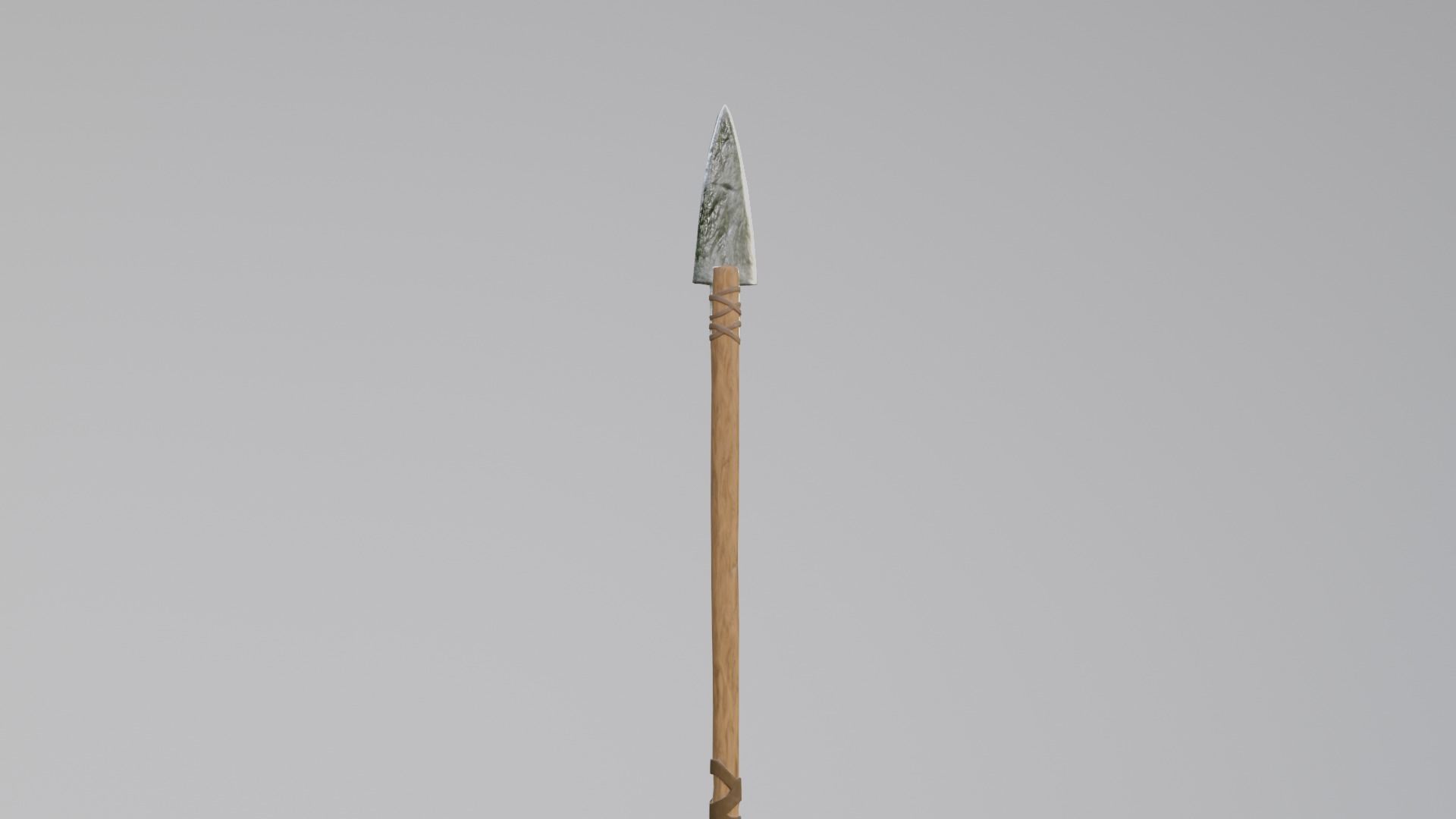 spear low-poly PBR with wooden handle Low-poly 3D model_14