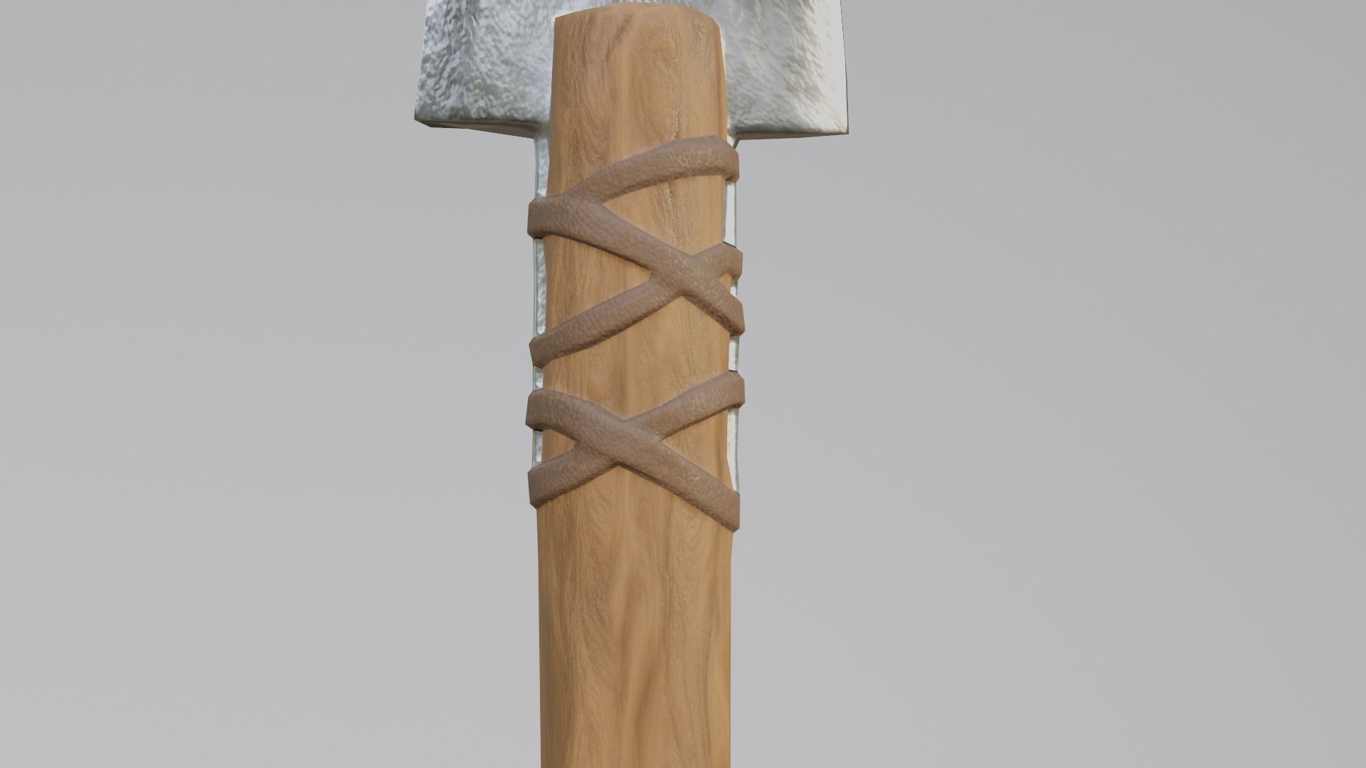 spear low-poly PBR with wooden handle Low-poly 3D model_12