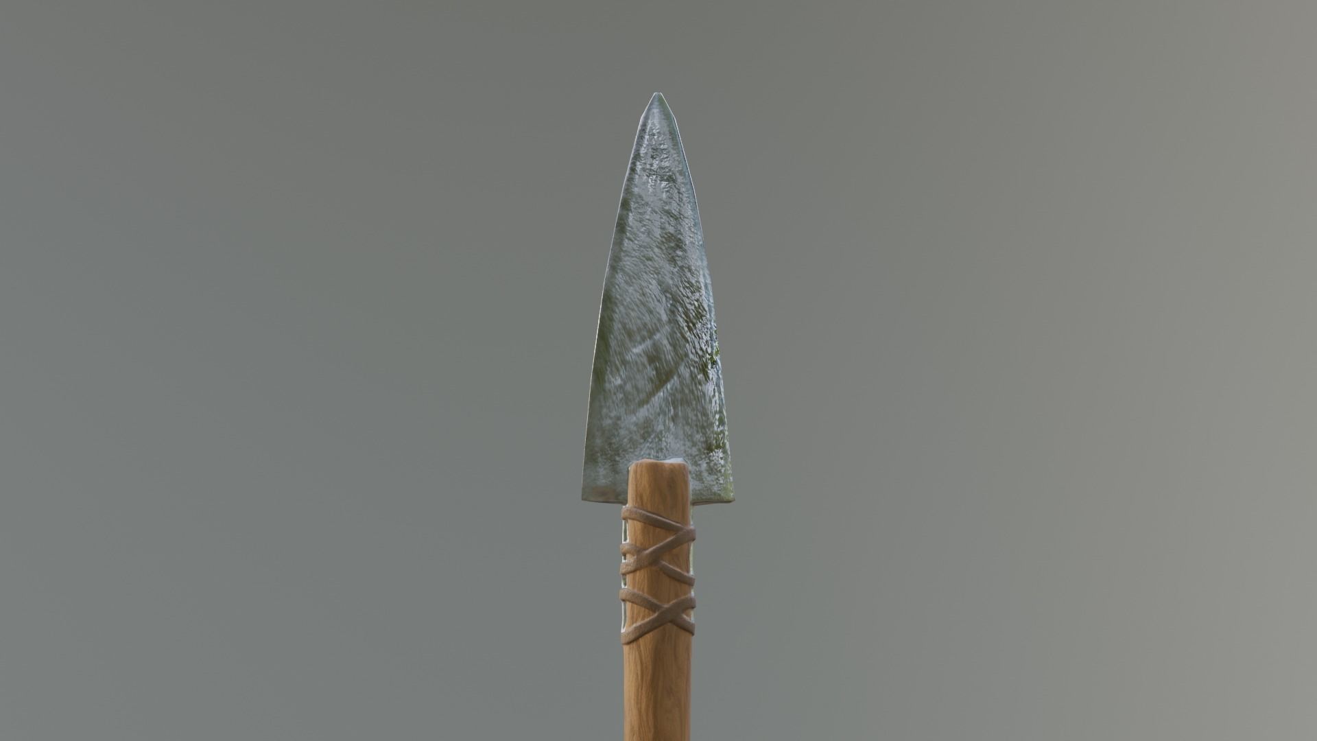 spear low-poly PBR with wooden handle Low-poly 3D model_2
