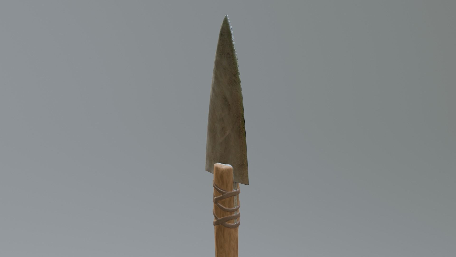 spear low-poly PBR with wooden handle Low-poly 3D model_4