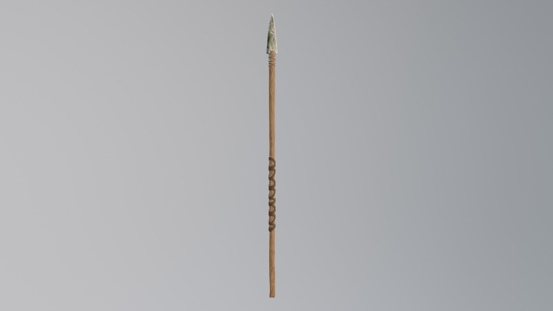 spear low-poly PBR with wooden handle Low-poly 3D model_13