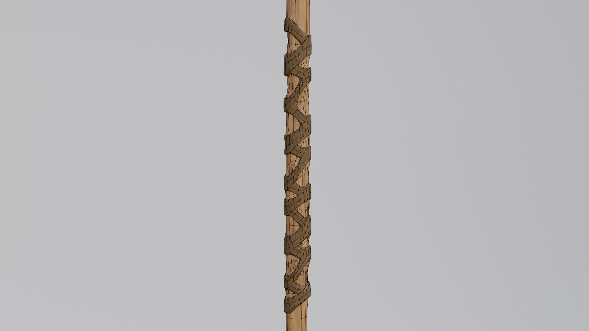 spear low-poly PBR with wooden handle Low-poly 3D model_19