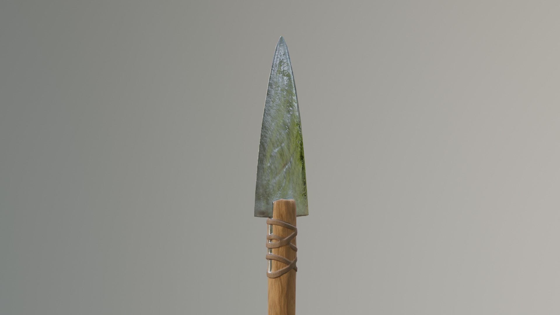 spear low-poly PBR with wooden handle Low-poly 3D model_1