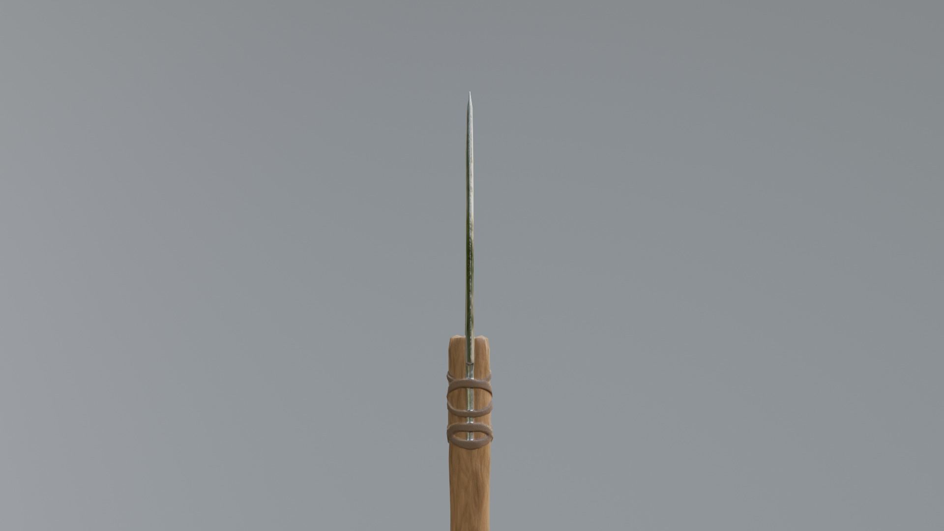 spear low-poly PBR with wooden handle Low-poly 3D model_3