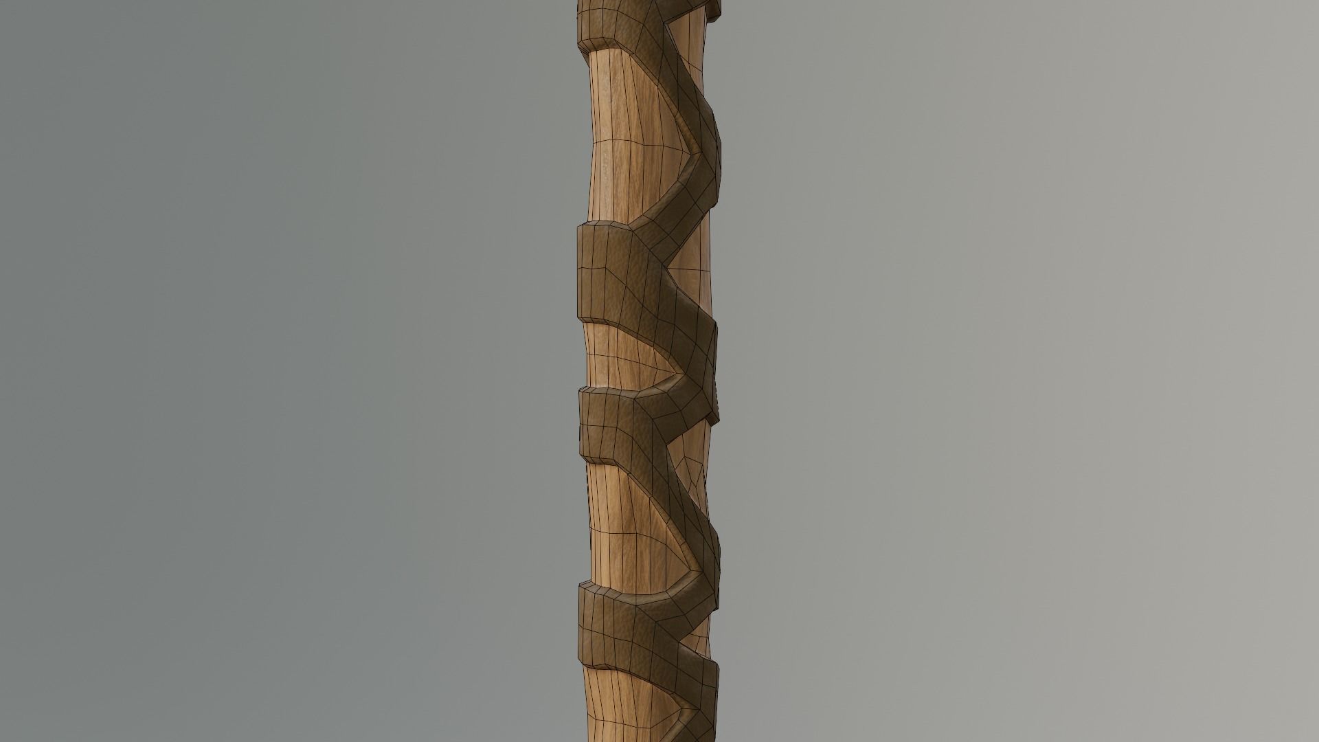 spear low-poly PBR with wooden handle Low-poly 3D model_17