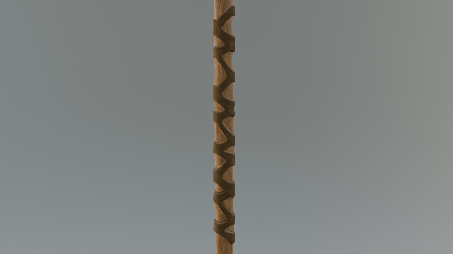 spear low-poly PBR with wooden handle Low-poly 3D model_9